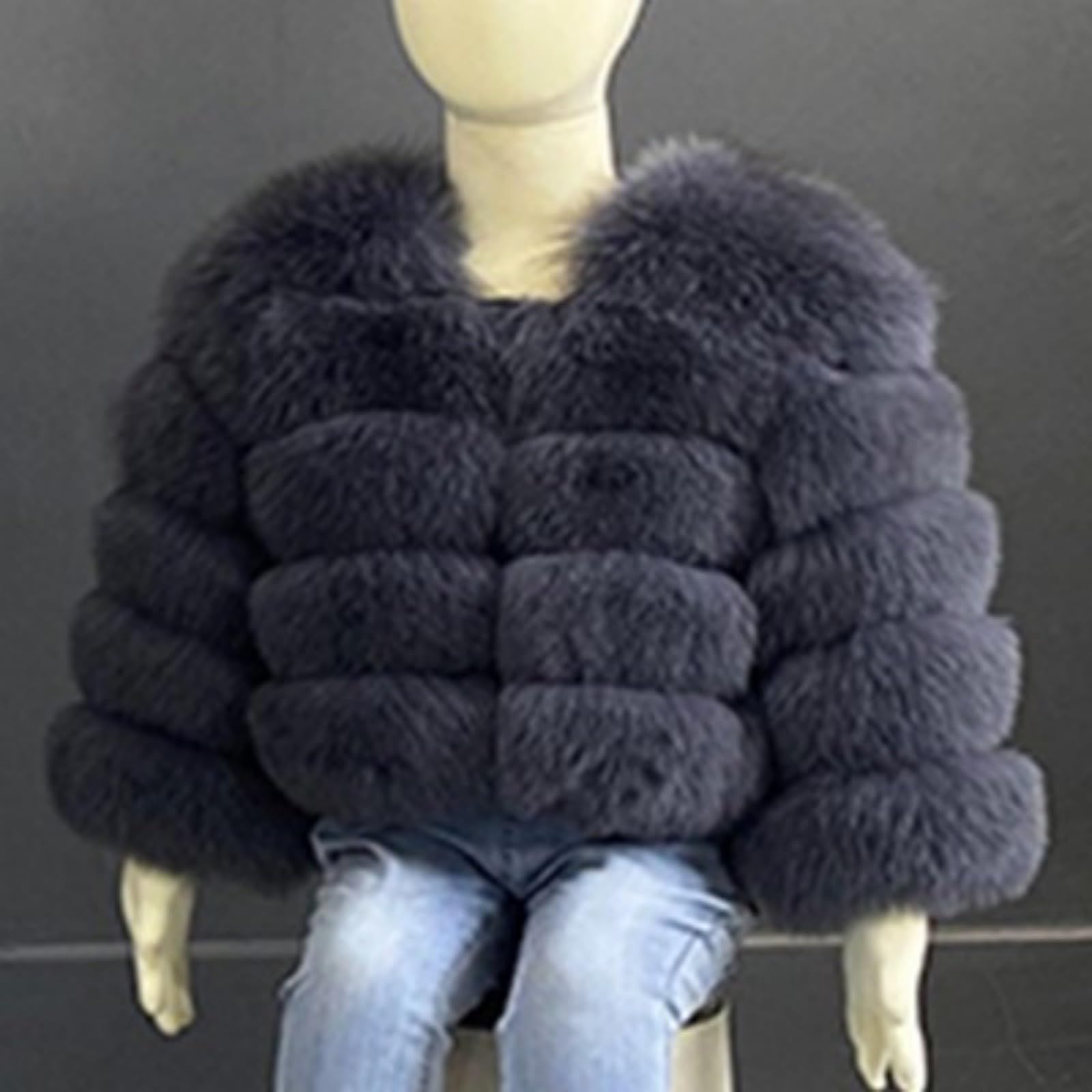 Mädchen Plüschjacke Flauschige Kunstfell Jacke Kurzmantel