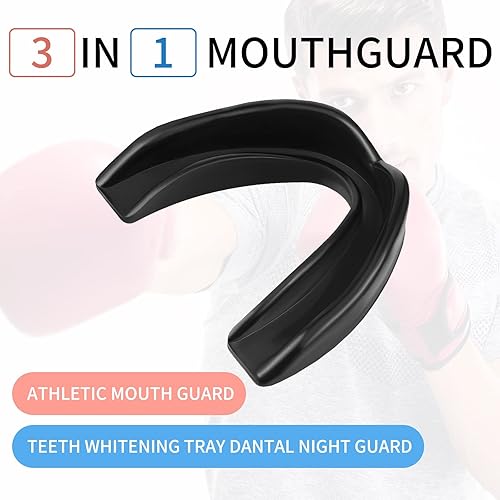 Miniatura 5 de Frienda 5 protectores bucales deportivos para adultos y jóvenes, para boxeo, baloncesto, fútbol, hockey, karate, 5 unidades