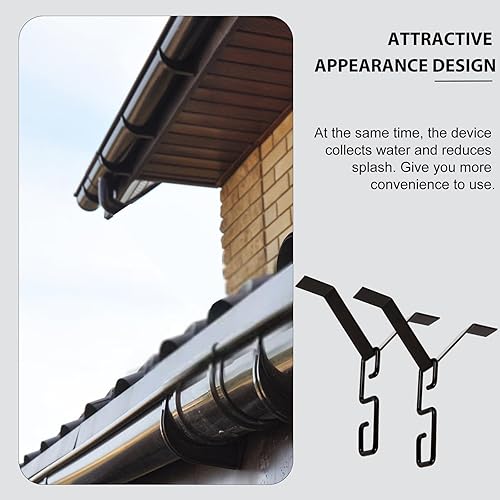 Miniatura 7 de DOITOOL Adaptador de gancho de cadena de lluvia para cadenas de canalón 2 piezas clip de cadena de lluvia de hierro recubierto negro para bajante -