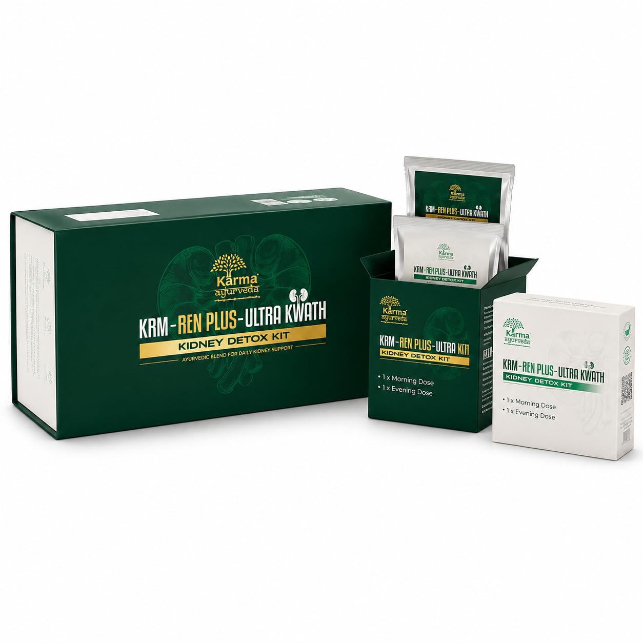 Karma Ayurveda KRM-Ren Plus Ultra Kwath Kidney Detox Kit | 28 Ayurvedic Herbs with Gokshura, Punarnava & Varun | Developed by Dr. Puneet Dhawan | Morning & Evening Dose 15 Days Kit-image-41