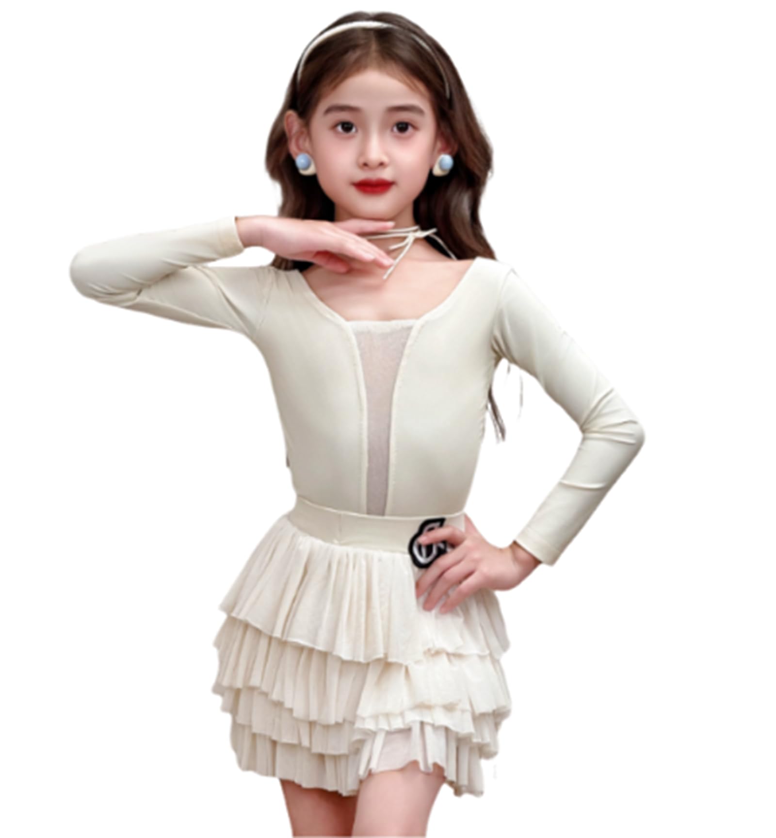 Vêtements d'entraînement quotidiens et robe de danse latine fille de salon