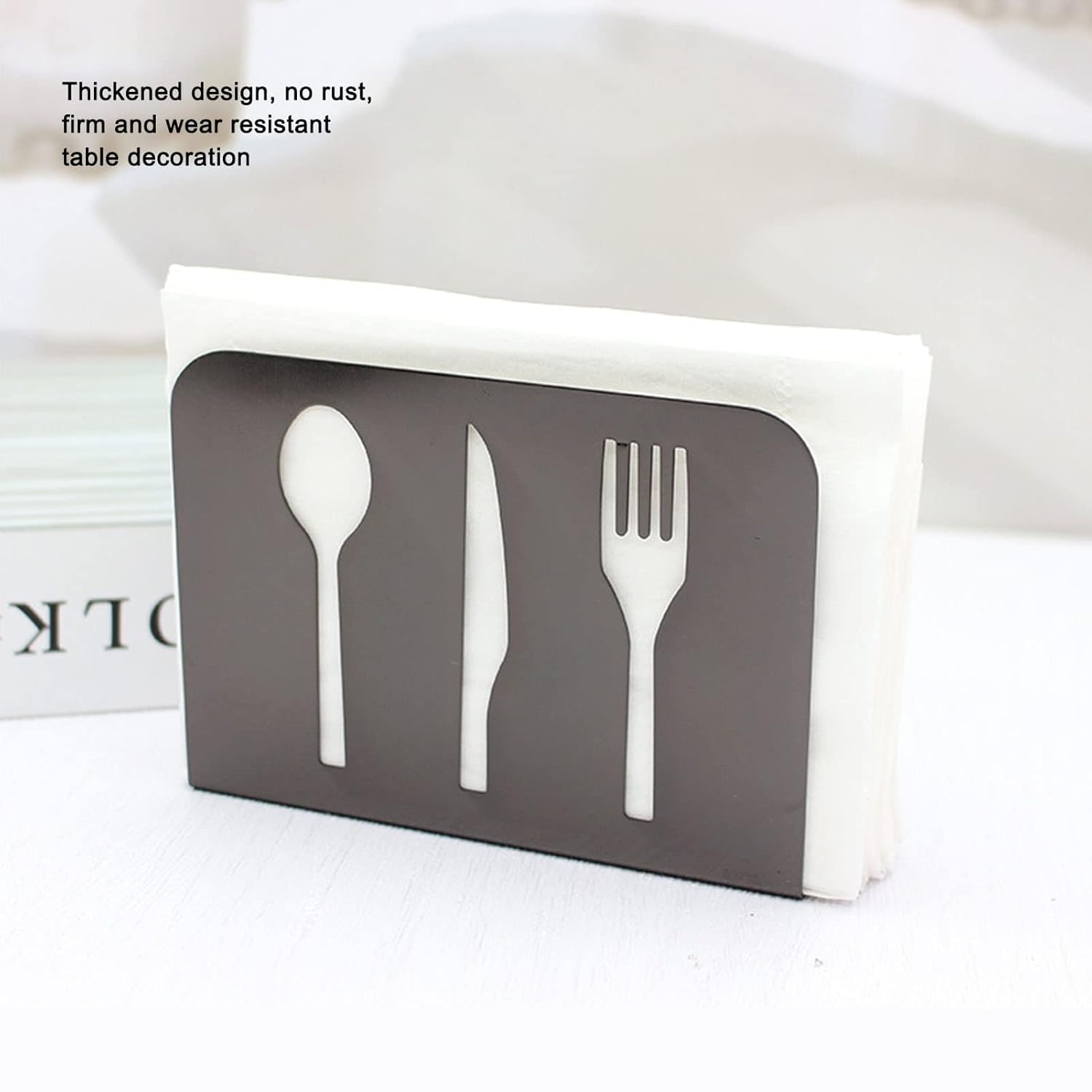 Evaluemart Metal Napkin Tissue Holder | Stainless Steel Cocktail Tiny Table | Standing for Kitchen - Table Decor Outdoor Silver Napkin Tissue Holder 4