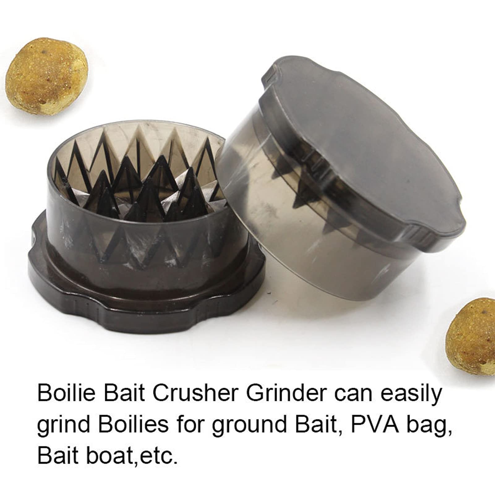 Broyeur à Appâts Pour Carpe - Portable En Plastique ABS - Pour écraser Les Bouillettes - Gris Noir Transparent - 5