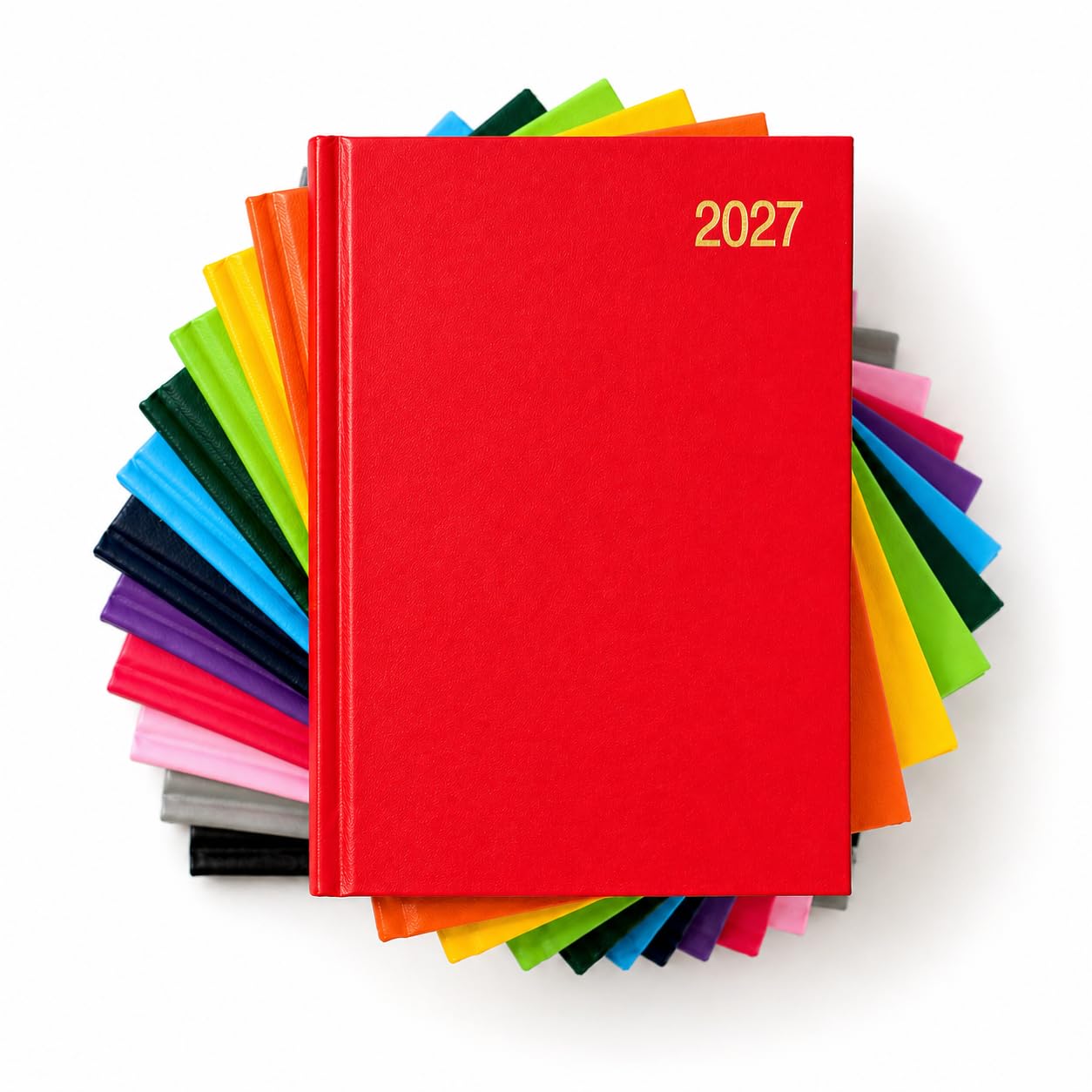 2027 Diary A6 Page a Day Hardback Daily Planner Pocket Organiser (Red)