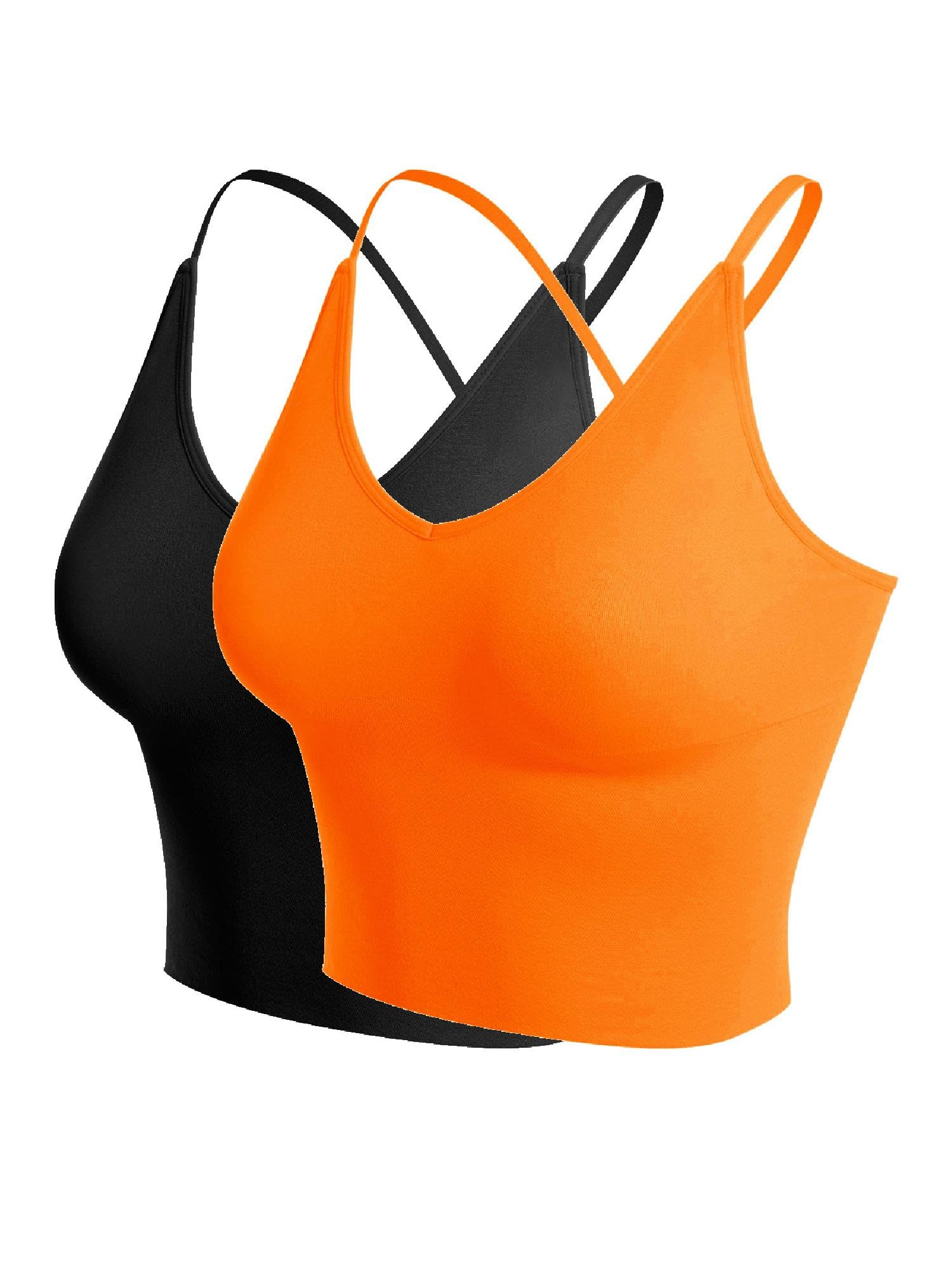 Design by Olivia Women's Padded Sports Bra Longline Workout Crop Top