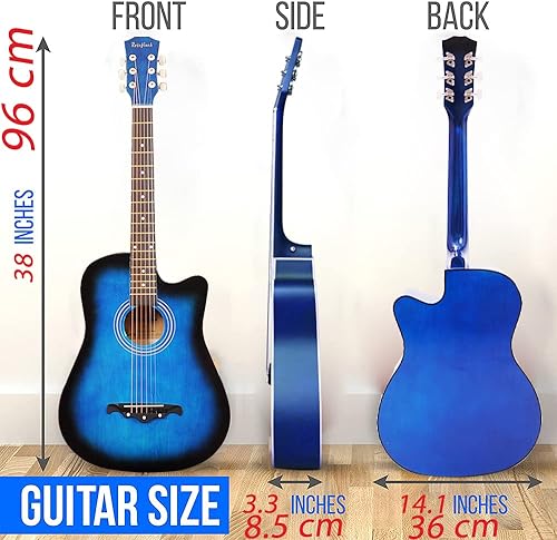 Miniatura 2 de Rosefinch 38 inch Acoustic Guitar for Beginner Kid Adult Teen Guitarra Acustica with Gig Bag Tuner Picks 6 Steel Strings Capo Strap - Sunburst 38