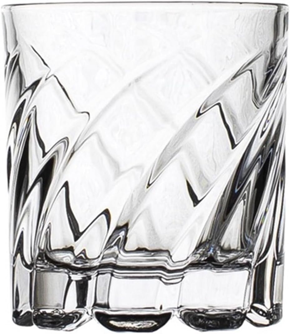 Glass Cups Old Fashioned Whiskey Glasses, 10Oz Spin Textured Lead-free for Home，Bar and Party for Juice