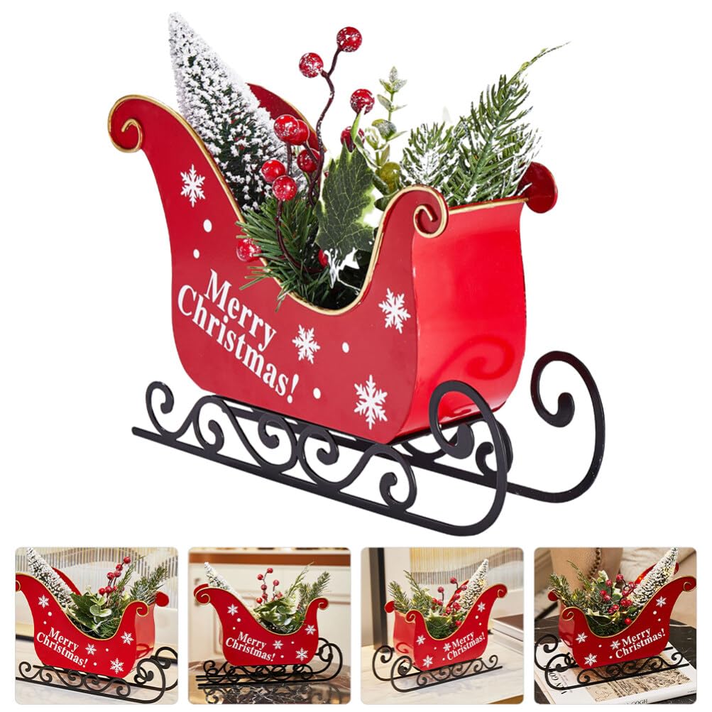 ifundom Trineo Navideño De Hierro Forjado para Decoración De Escritorio Adorno Navideño Encantador para Mesa para Decoración Navideña De Hogar