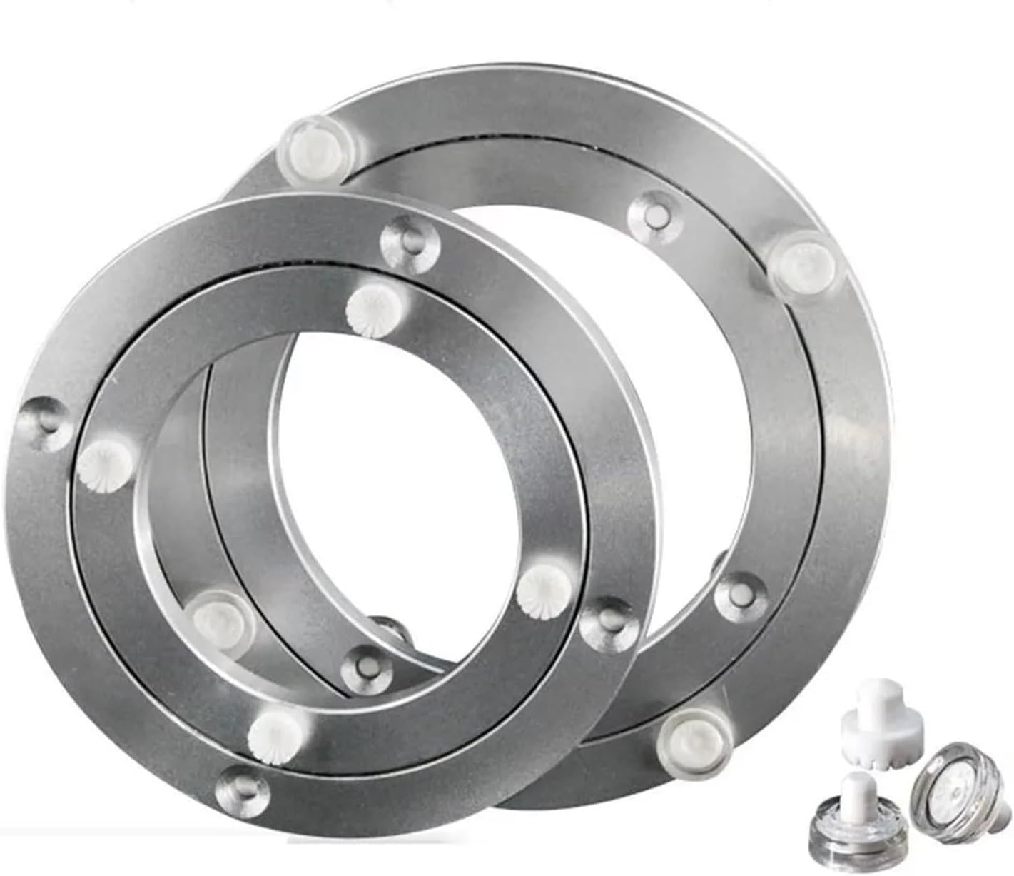 Giradischi con Cuscinetti in Alluminio | Piatto girevole girevole argento da 5,5-14 pollici for cucina e officina(14inch)