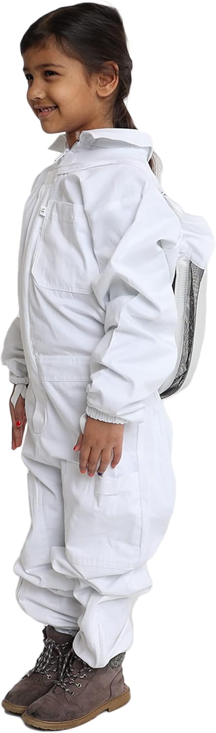 FOREST BEEKEEPING SUPPLY- Kids Full Body Bee Suit. Cotton twill soft to Children’s skin tuff to bee Stings with Veil