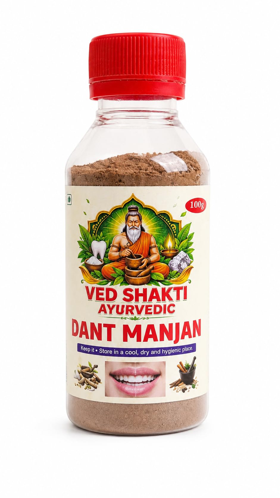 VED SHAKTI Ayurvedic Dant Manjan Powder 100g | Herbal Tooth Powder for Daily Oral Care | Traditional Ayurvedic Dental Care Powder for Teeth & Gums-image-17
