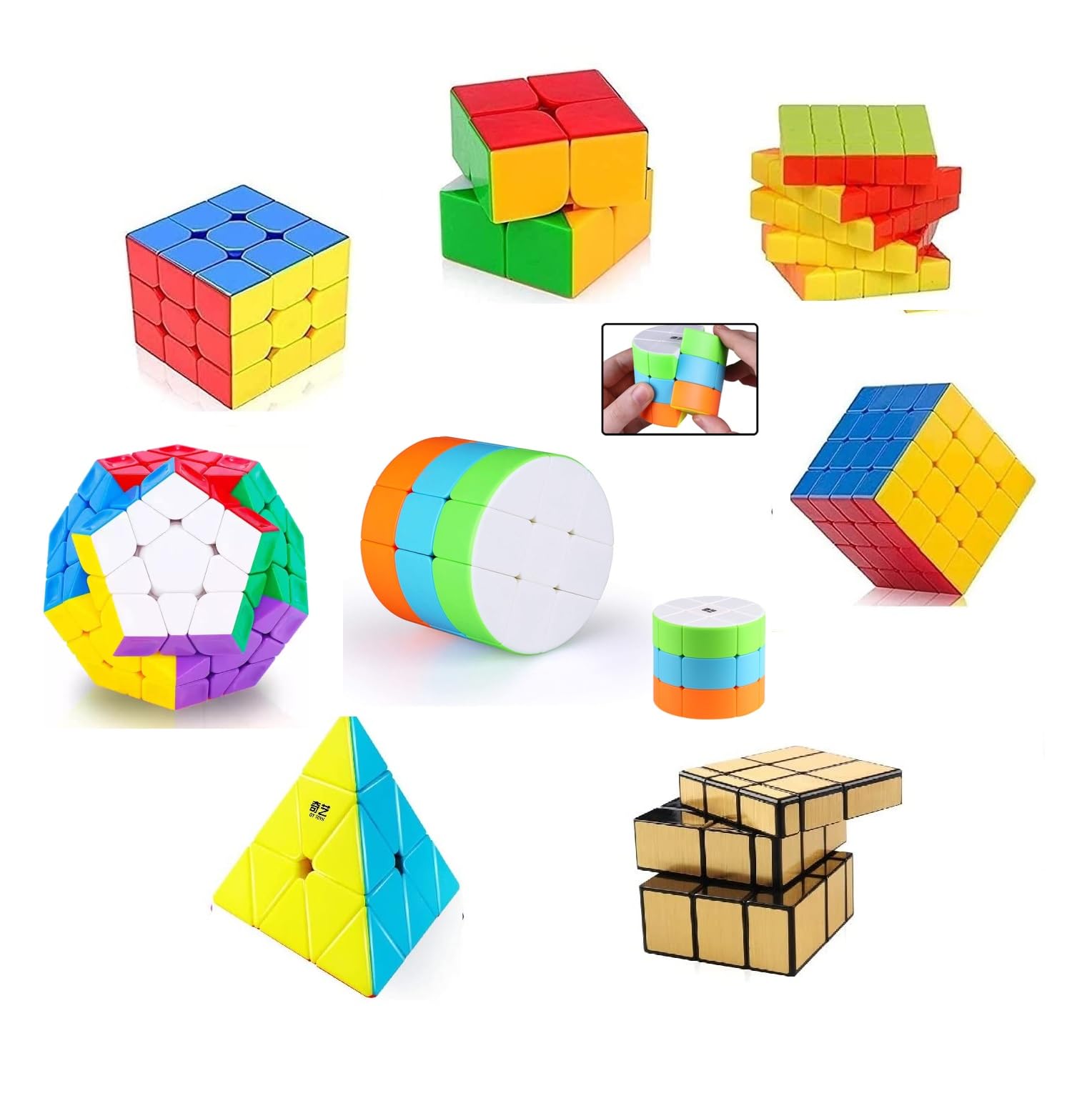 AUTHFORT Kid Deal 8 Cubes Pack 2X2, 3X3, 4X4, 5X5, Mirror, Pyramid & 3X3 & Megaminx Different Shaped Puzzle Cube Combo Set Contains Speed-Cube Pack Of 8 Cube (B0B5GZXBTM) Amazon Price History, Amazon Price Tracker