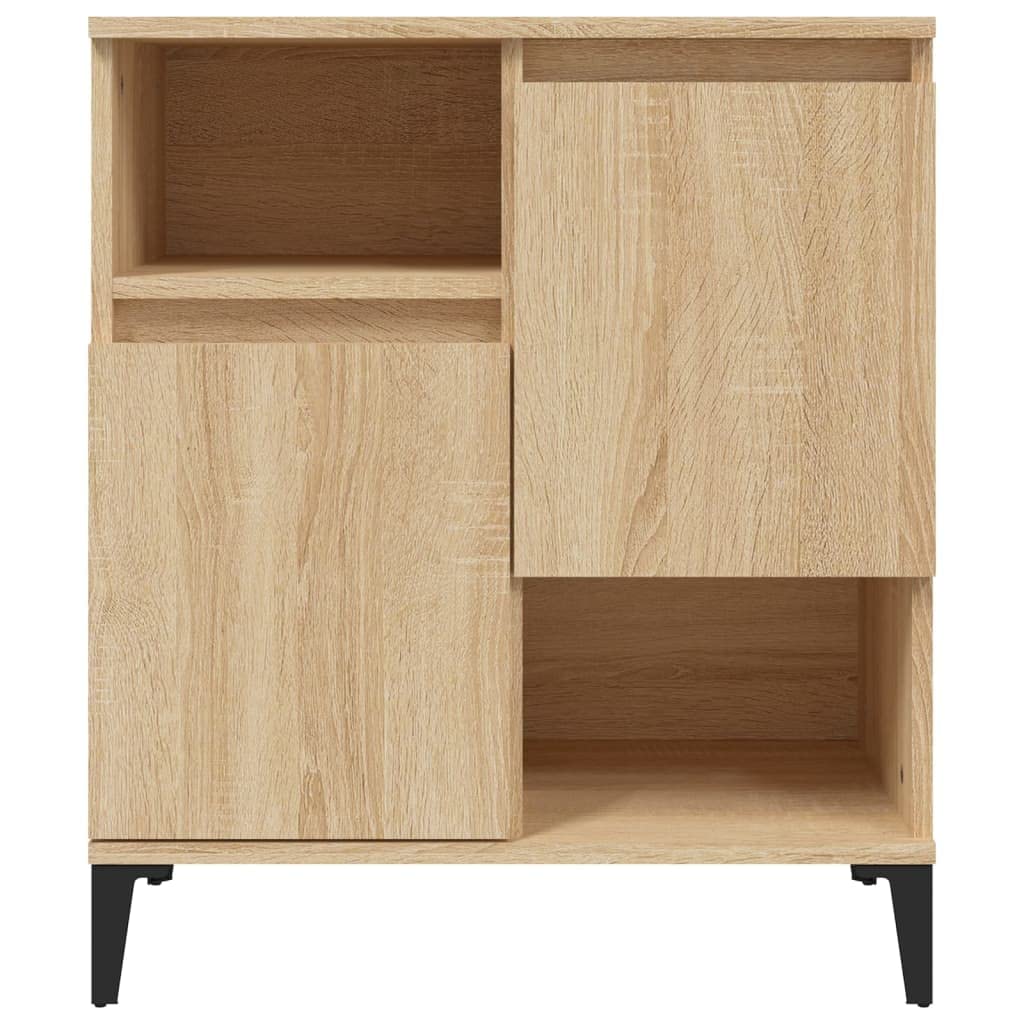 Credenza in rovere Sonoma, 60 x 35 x 70 cm, cassettiera per soggiorno con 4 scomparti, armadietto da corridoio e comodino, credenza per soggiorno e camera da letto