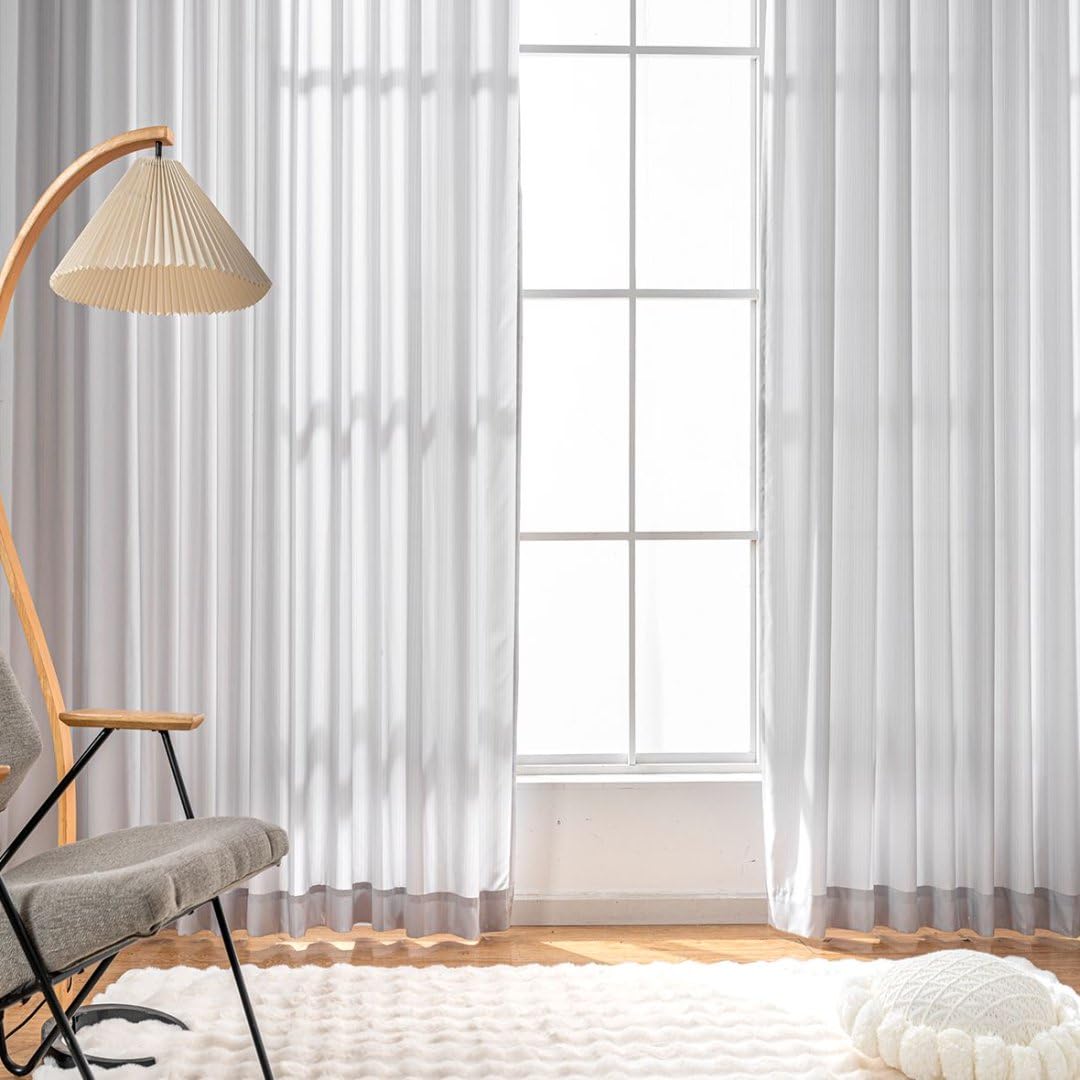 Amazon｜KAMIMORI 遮像 レースカーテン 幅180cm 丈220cm 外から見え