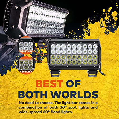 Lamphus Cruizer 9.25" 108W Led Work Light Bar [Flood/Spot Combo] [30/60 Degree Spread] [Ip67 Rated] ? Dual-Stacked Off-Road Lights For Atv Utv #TOP4
