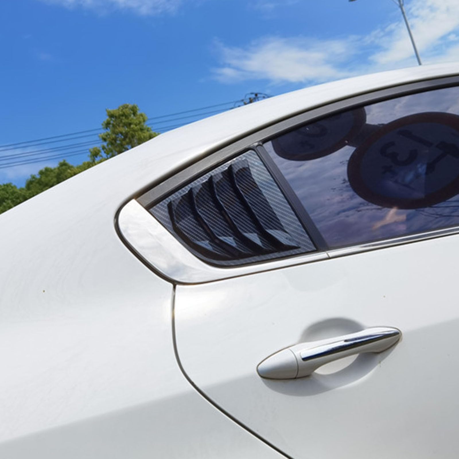 2 sztuki do KIA K3 2013-2018 Tylne okiennice samochodowe żaluzje boczne osłony, osłony, wykończenia, akcesoria zewnętrzne ABS, B Carbon Fiber Look