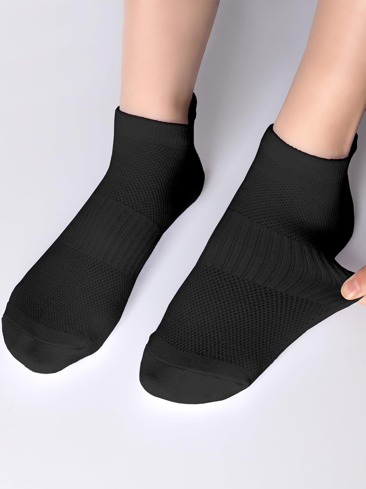CHANCALCAL 10 Pairs Kids Socks for Boys Girls Ankle Athletic Low Cut Socks Half Cushioned Crew Cotton No Show Sock 10-12 Years Black