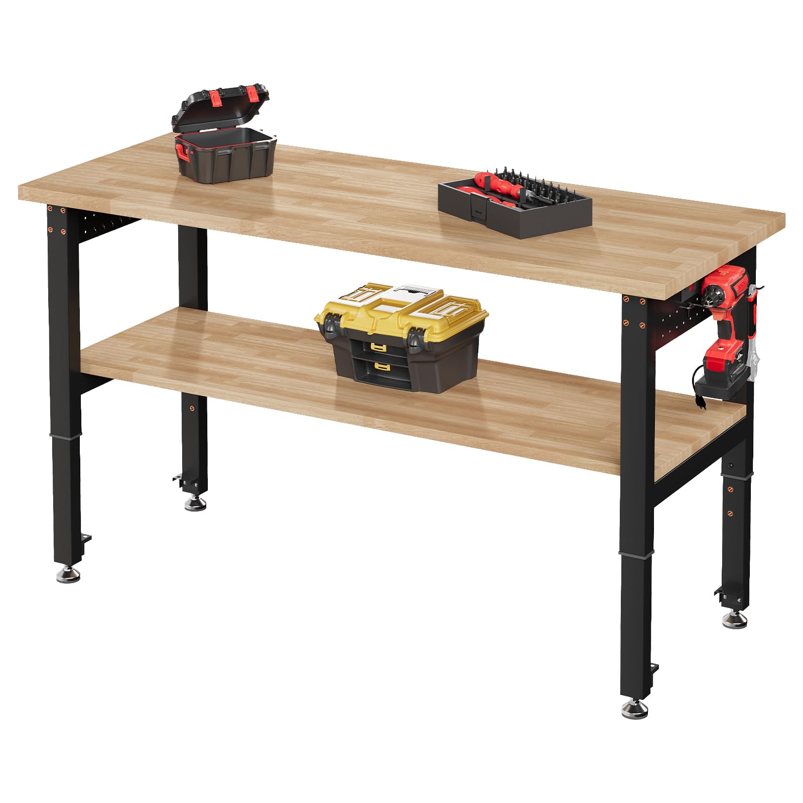 SPECRAFT 48 x 20-Inch 2-Tier Adjustable Workbench