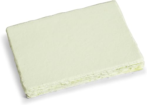 Miniatura 5 de Wanderings Papel en blanco con borde verde Deckle hecho a mano, tamaño de 5 x 7 pulgadas, paquete de 25 unidades, papel de hojas sueltas para