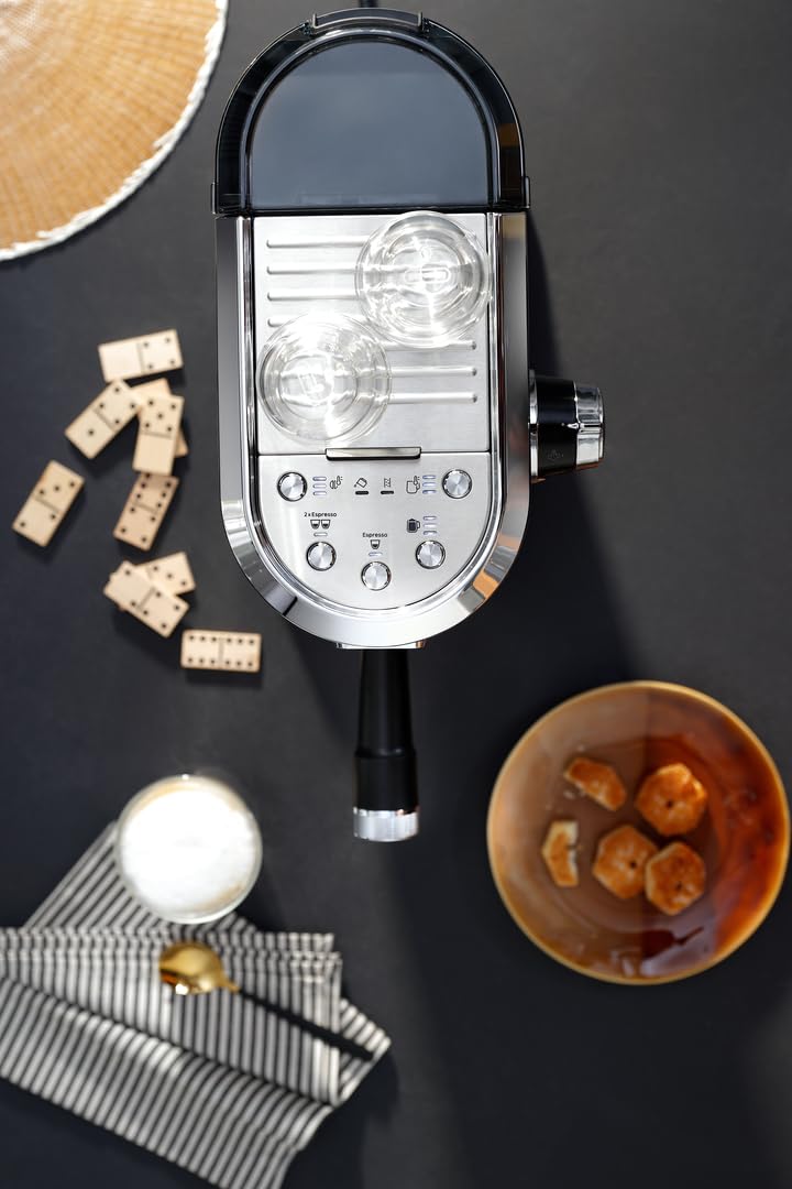 De'Longhi Dedica Maestro Plus EC950.M Macchina Caffè Espresso Manuale, Caffè Polvere o Cialde E.S.E, Montalatte Automatico Tecnologia Auto LatteArt, Serbatoio 1,6L, Spegnimento Automatico, Silver