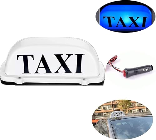 Miniatura 2 de Señal de taxi LED azul para taxi de techo de luz superior 12v con base magnética impermeable Taxi Dome Light viene con un cable de alimentación de