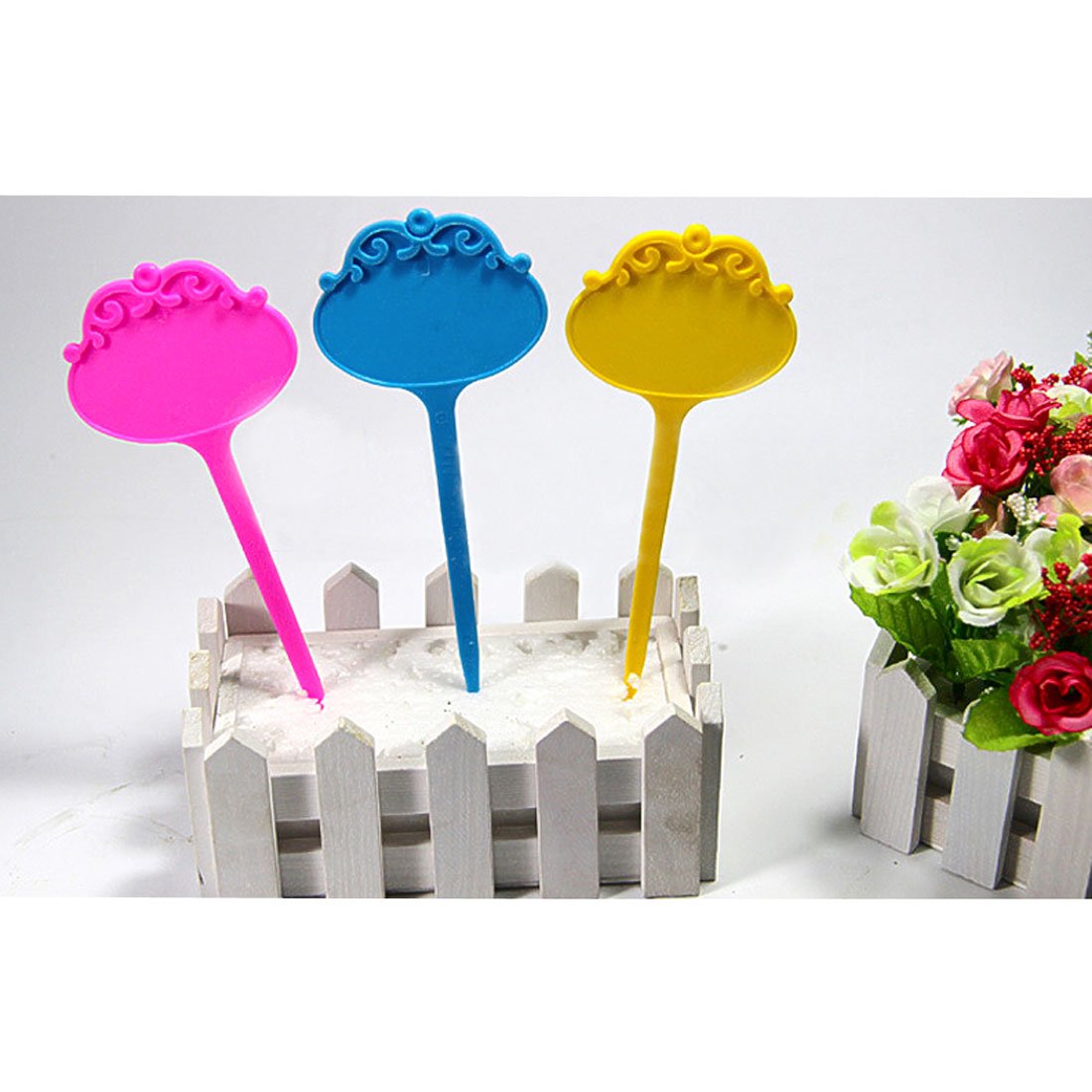 Sourcingmap Plantes Semences Fleurs Plastique Marquage Nom Étiquette Tag Marqueur 50pcs Pink