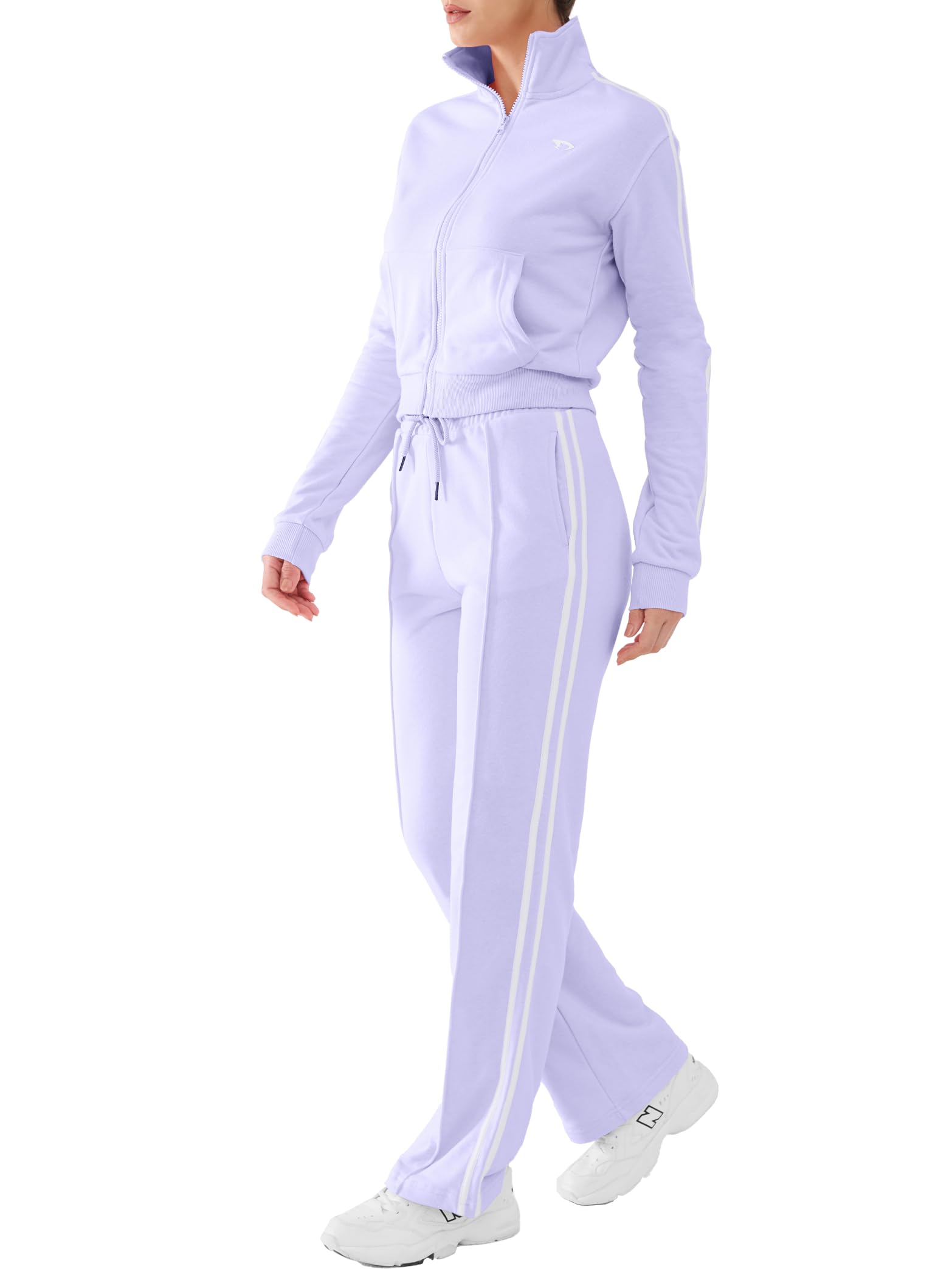 DITOK Track Suits for Women Set 2 Piece Spring Lounge Outfits Zip Up Sweatshirt Sweatpants with Pocket Jogger