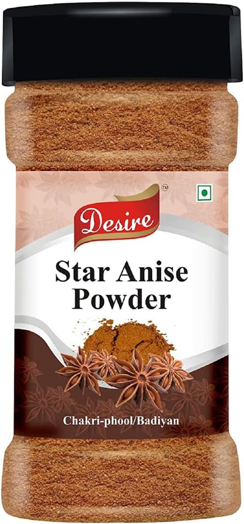 Desire Star Anise Powder Jar, 80 Gram [Chakri Phool Powdered, Badiyan Powder]