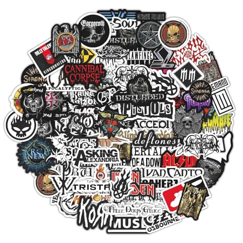 BulbaCraft Legendary Rock Band Stickers – Heavy Metal Laptop Decals