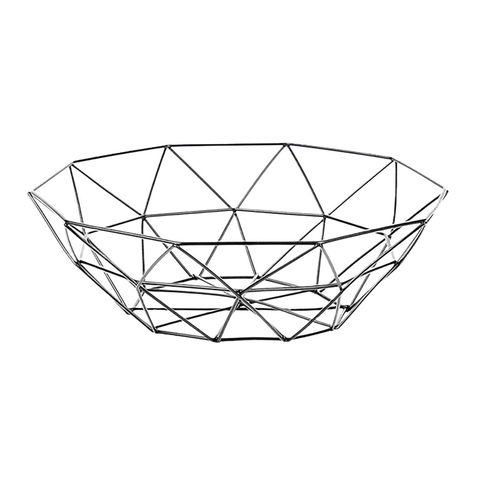egg basket, Morden Wire Snack Bread Vegetable Storage Bowls Kitchen Eggs Dessert Holder Organizer Cake Stand(C Style Black)