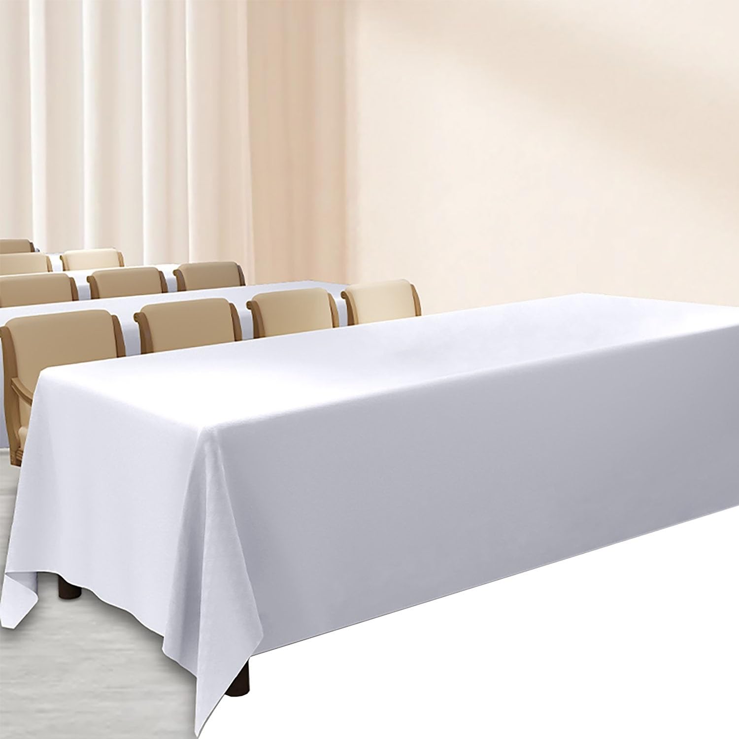 Extra Lar - Mantel impermeable para hoteles y restaurantes, tela de poliéster resistente, lavable y personalizable para Navidad y eventos (blanco, 240 x 320 cm)
