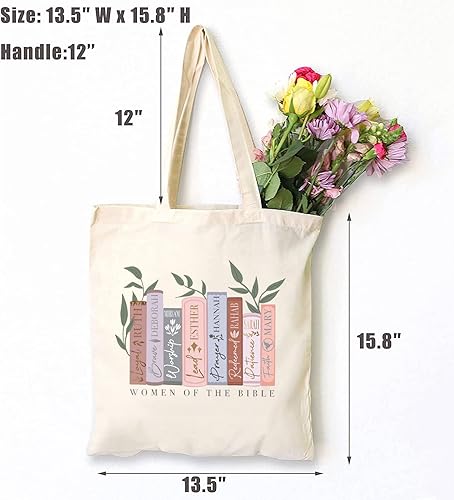 Miniatura 2 de TSIIUO Bolsa de lona cristiana con versículo bíblico, lindo gráfico para mujeres de la Biblia, bolsa de compras reutilizable, regalo divertido
