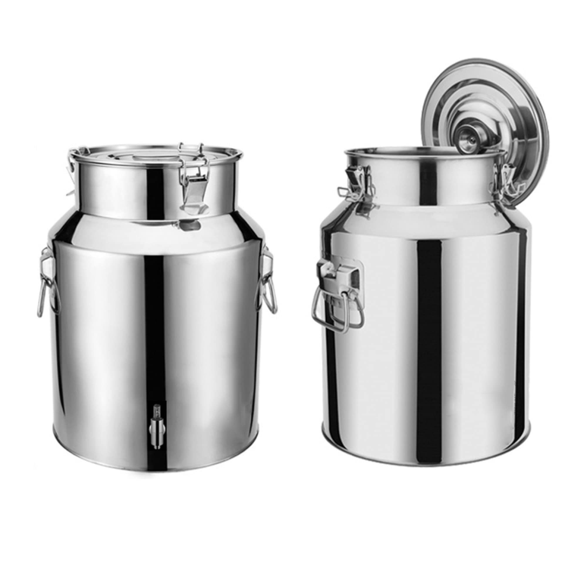 GTHTUHFD Stainless Steel Milk Canister - 5L/9L/14L Heavy Duty Milk Churn Jug With Optional Tap - Wine Pail Bucket For Transporting Liquids,With Spigot-5L