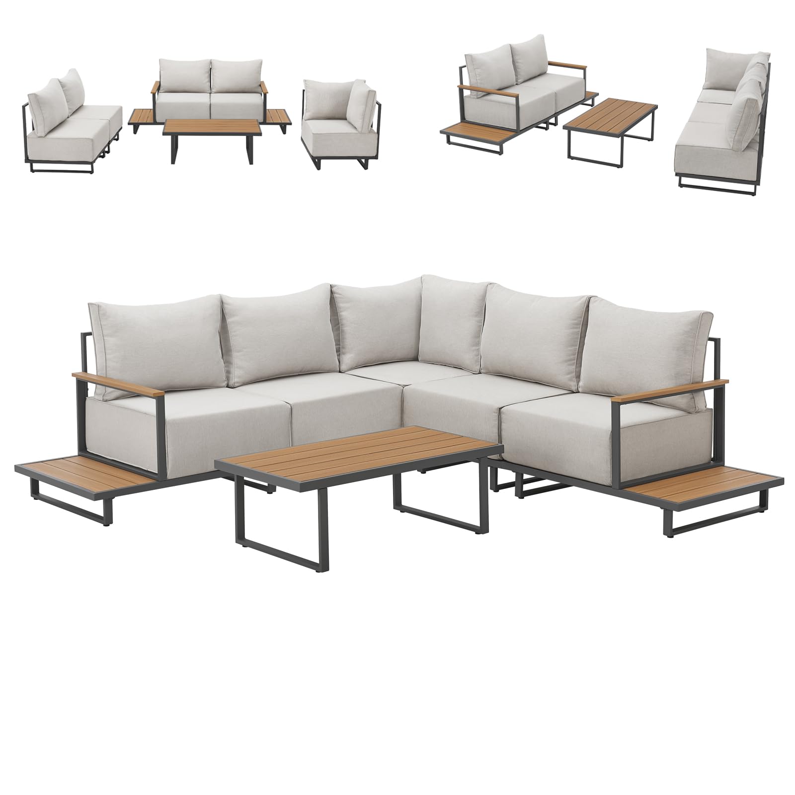 SVITA Gartenlounge-Set MALIBU Gartenlounge-Set MALIBU, (Set), Modulare Lounge, Outdoor Sitzgruppe