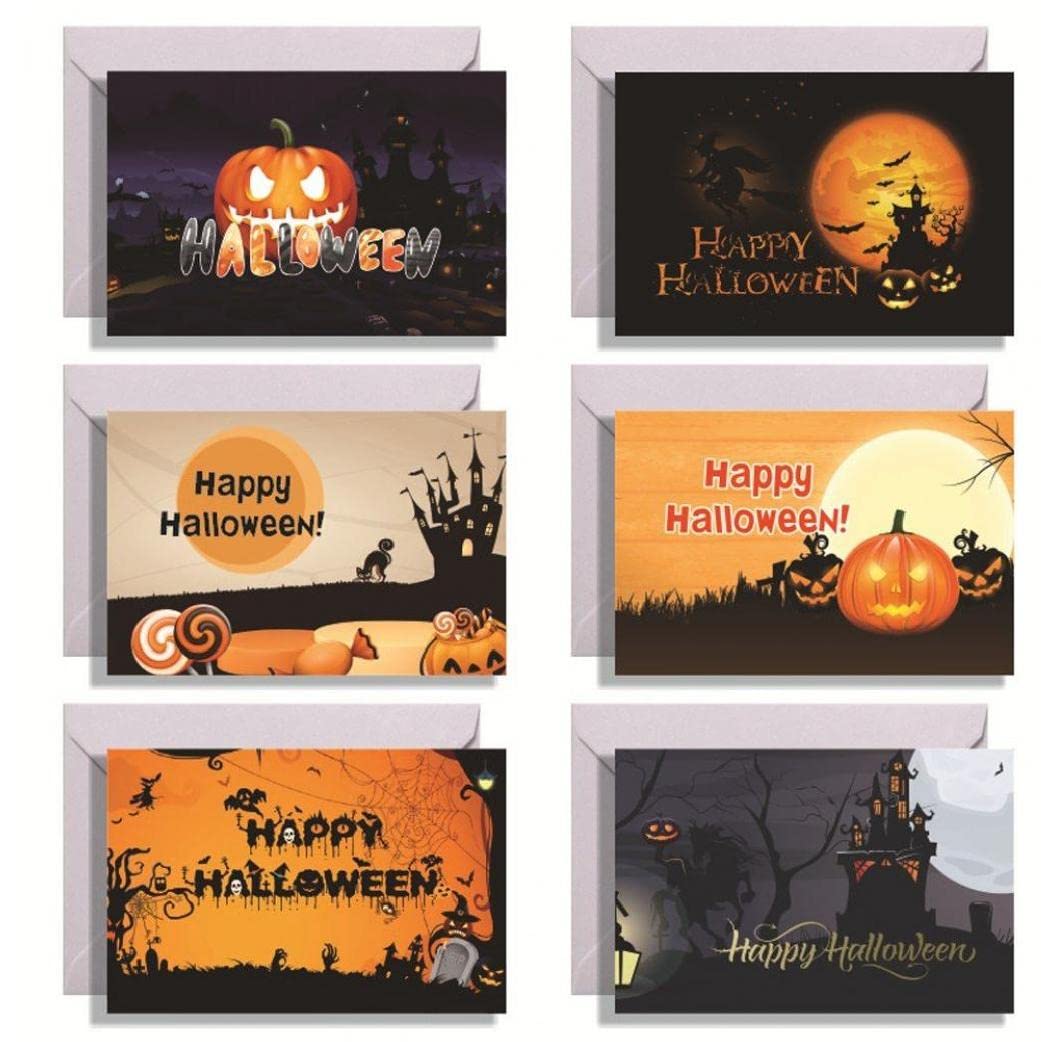 Amazon.co.jp: ハロウィングリーティングカード 封筒と丸い