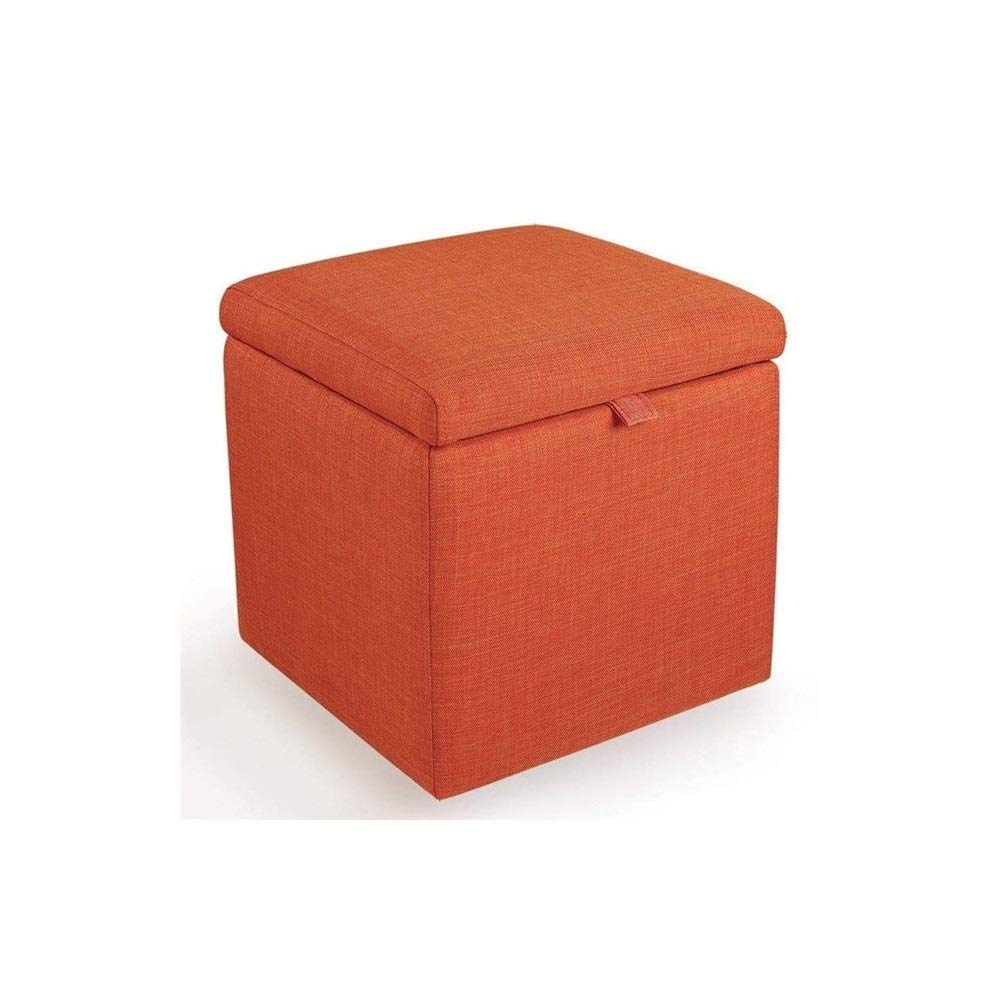 Tabouret de dressing orange pour ranger vos accessoires de beauté