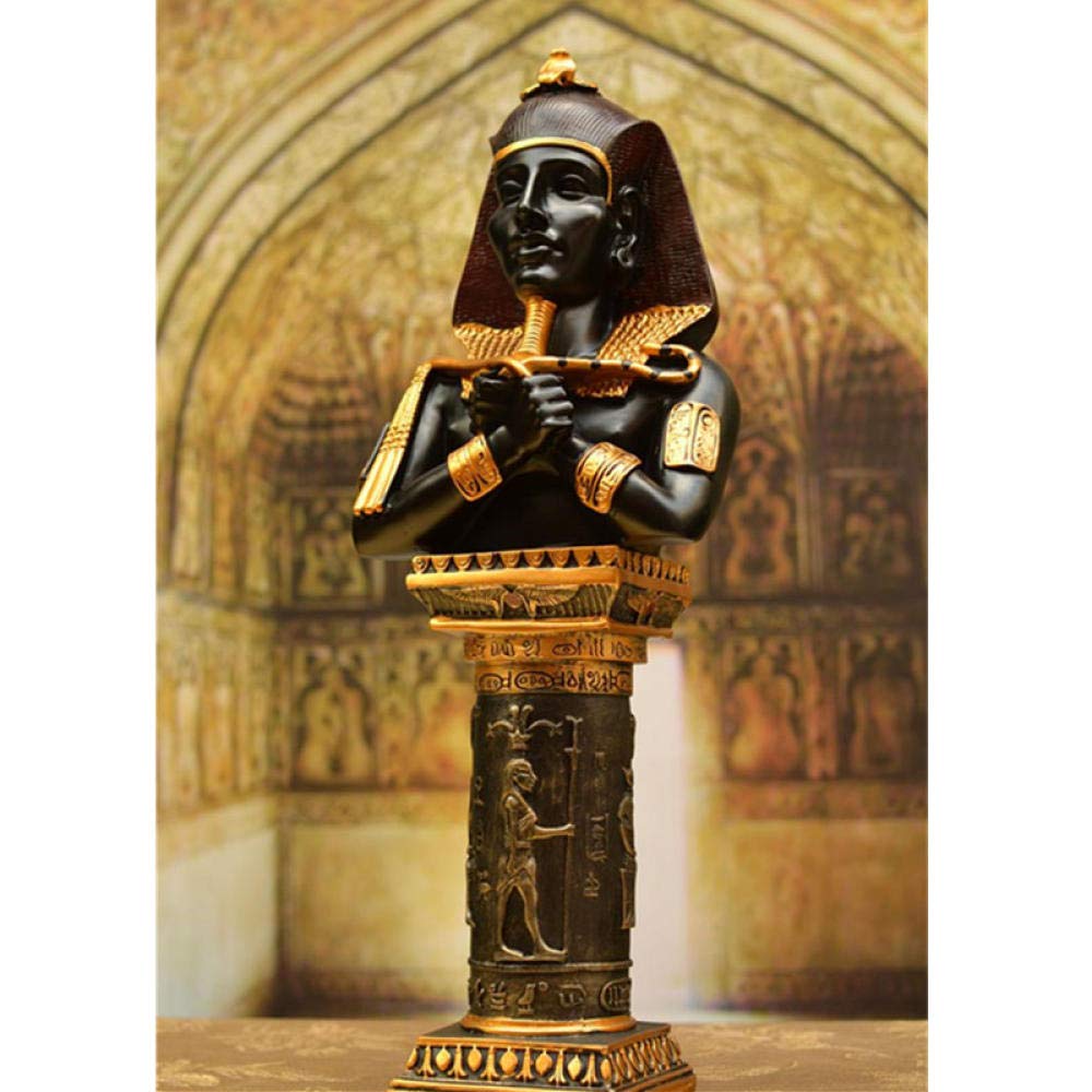 Amazon.co.jp: 彫像 彫像 古代エジプト ファラオ 王子 頭 肖像画 樹脂