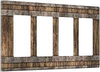 Vista 71 de Puerta de castillo de madera de mediados de siglo, estilo griego, cubierta de interruptor de luz de palanca individual, placa decorativa de pared