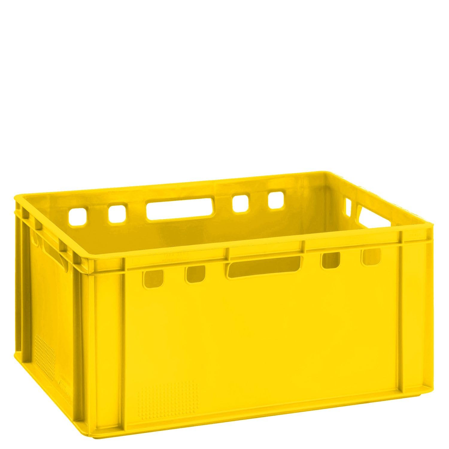 BURI Meat Crate Yellow 60 x 40 x 30 cm Storage Box Euro Box High from Germany Food-Safe Robust Stackable