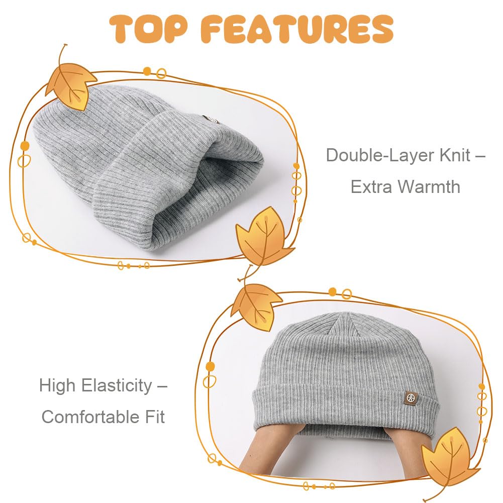 Zestaw czapek i szalika dla dzieci, czapka zimowa beanie i szalik, czapka z dzianiny, ciepła dzianina, uniseks, dla chłopców i dziewczynek, 2-8 lat, na narty, rower, outdoor