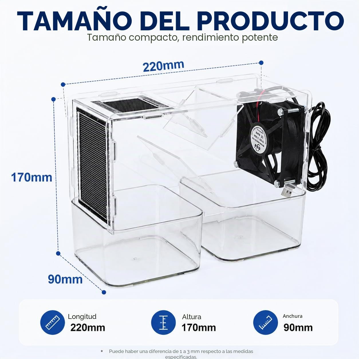 Limpiador de semillas de pájaros para loros y pájaros pequeños, separador de semillas de flujo de aire ajustable con contenedores duales, limpiador acrílico transparente para eliminar cáscaras y