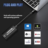 Vista 3 de Tarjeta de captura de video, USB 3.0 HDMI a USBC tarjeta de captura de audio, dispositivos de captura 4K 1080P60 para juegos grabadora de video