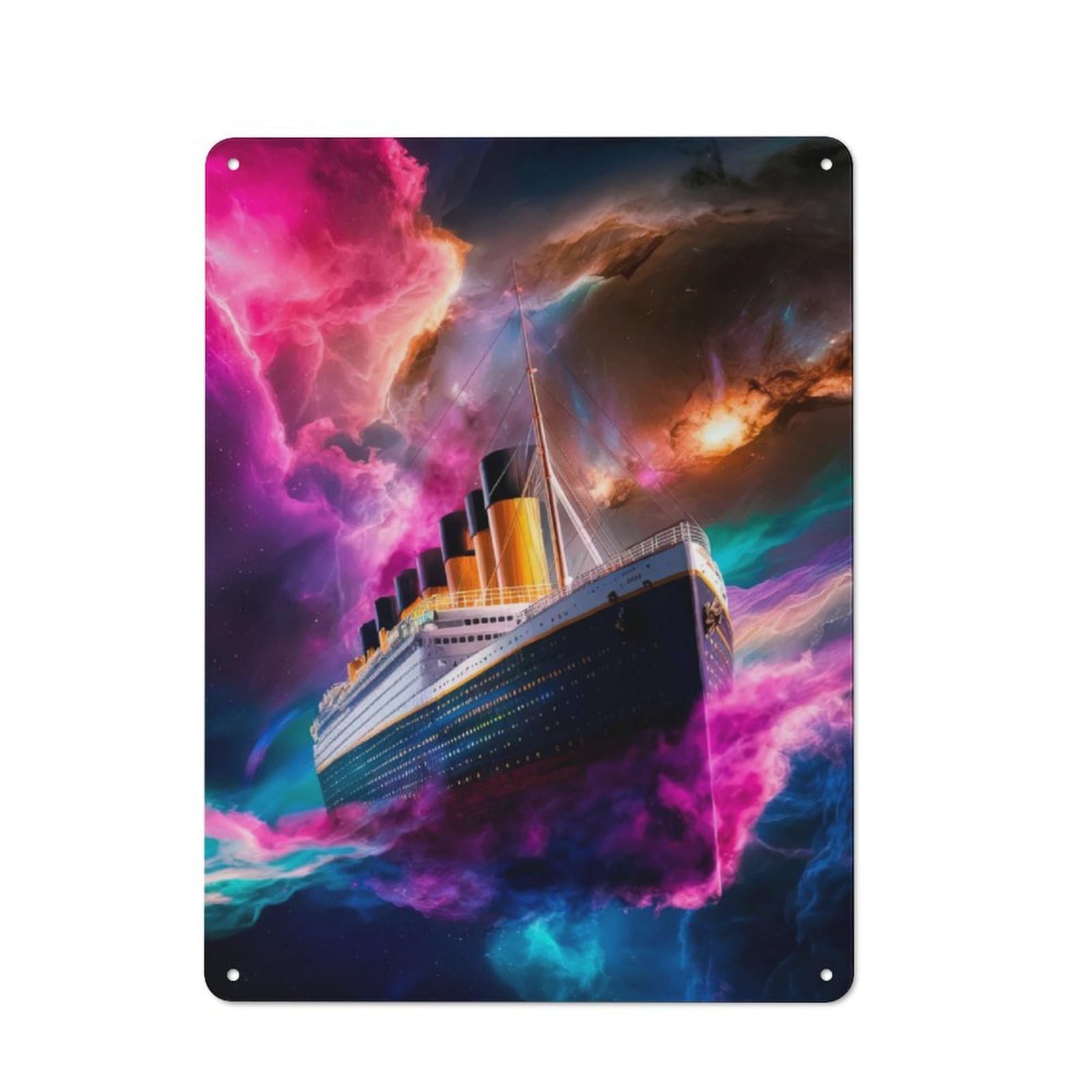 Junmoney Cosmic Titanic Retro Vintage Metal Sign 40X30cm, Restaurant Wall Art For Coffee Bar, Small Shop Or Dining Room