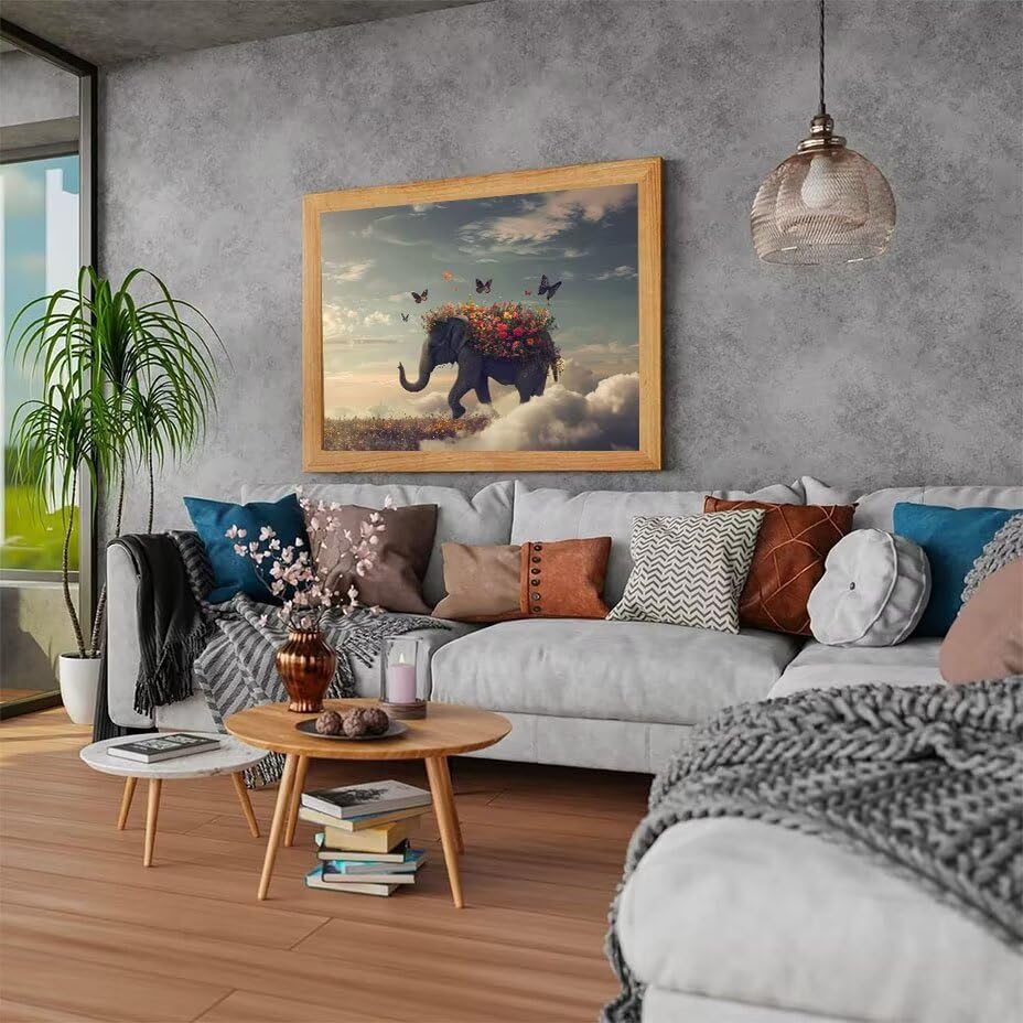 Diamond Painting Éléphant abstrait 5D DIY grand format 90x120 cm