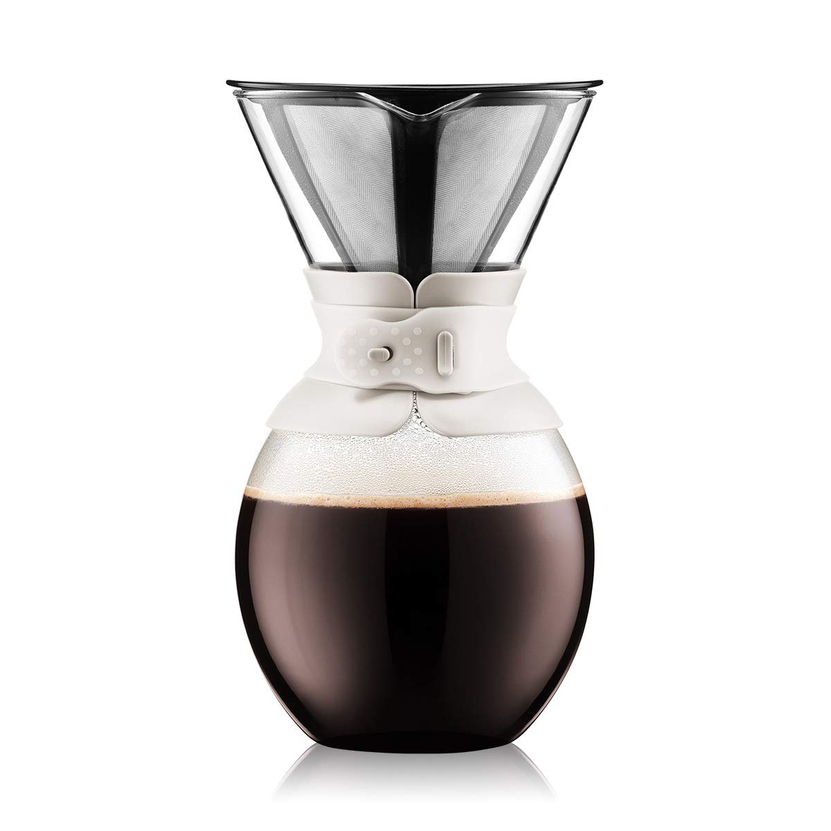 Bodum Pour Over Coffee Maker with Permanent Filter, White, 1.5 Litre/51 oz