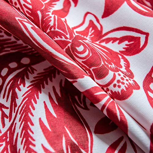 Jaijy Baroque Style Floral Curtains Bohemian Linen Cotton Bright Colored Thermal Insulated Rod Pocket Window Curtain Panel Kitchen Decorative, 1 Panel, 59"X102" #TOP5