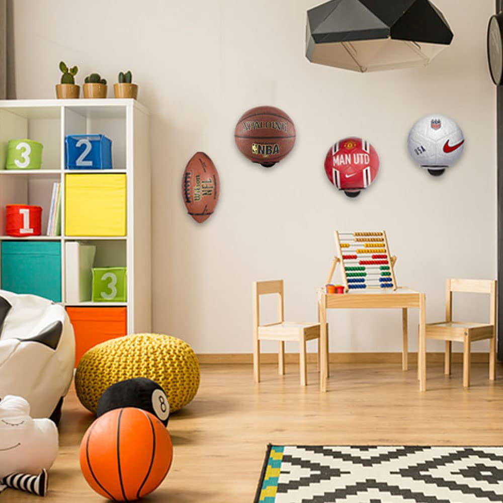 Guidre Soportes de Pared para Pelota de Baloncesto, Soporte de Pelota Deportiva, Soporte de Bola Negro, Soporte de Pelota para Baloncesto, Fútbol, Rugby, Voleibol, Fútbol