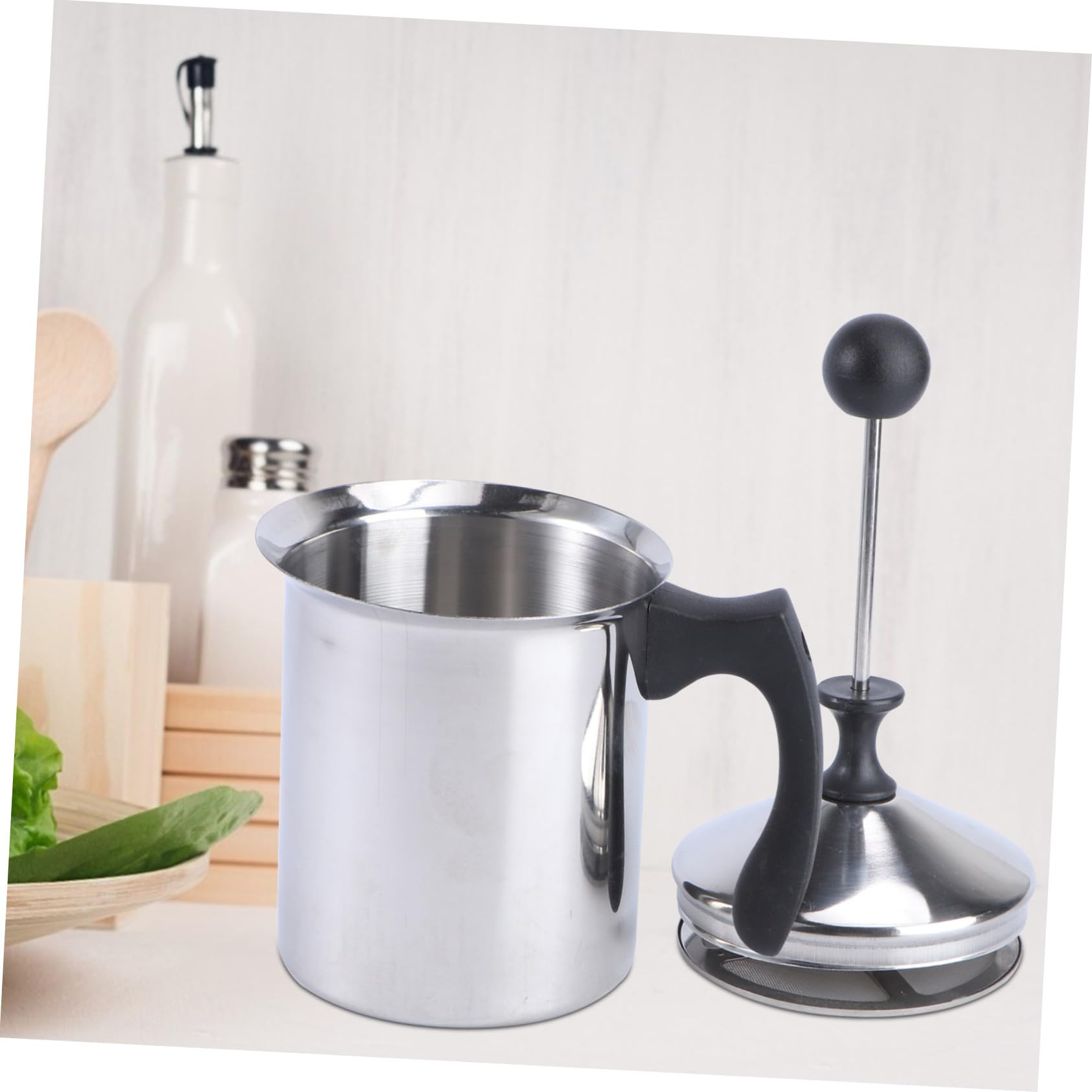 Sosoport Espumador de Leche Manual Acero Inoxidable Batidor de Leche Doméstico para Café y Capuchino para Cocina