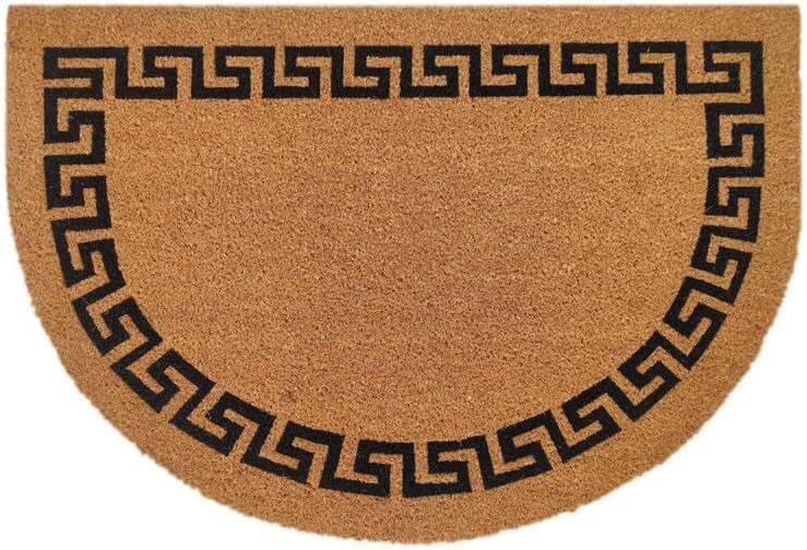 24 in. W X 36 in. L Black/Brown Greek Key Coir Door Mat
