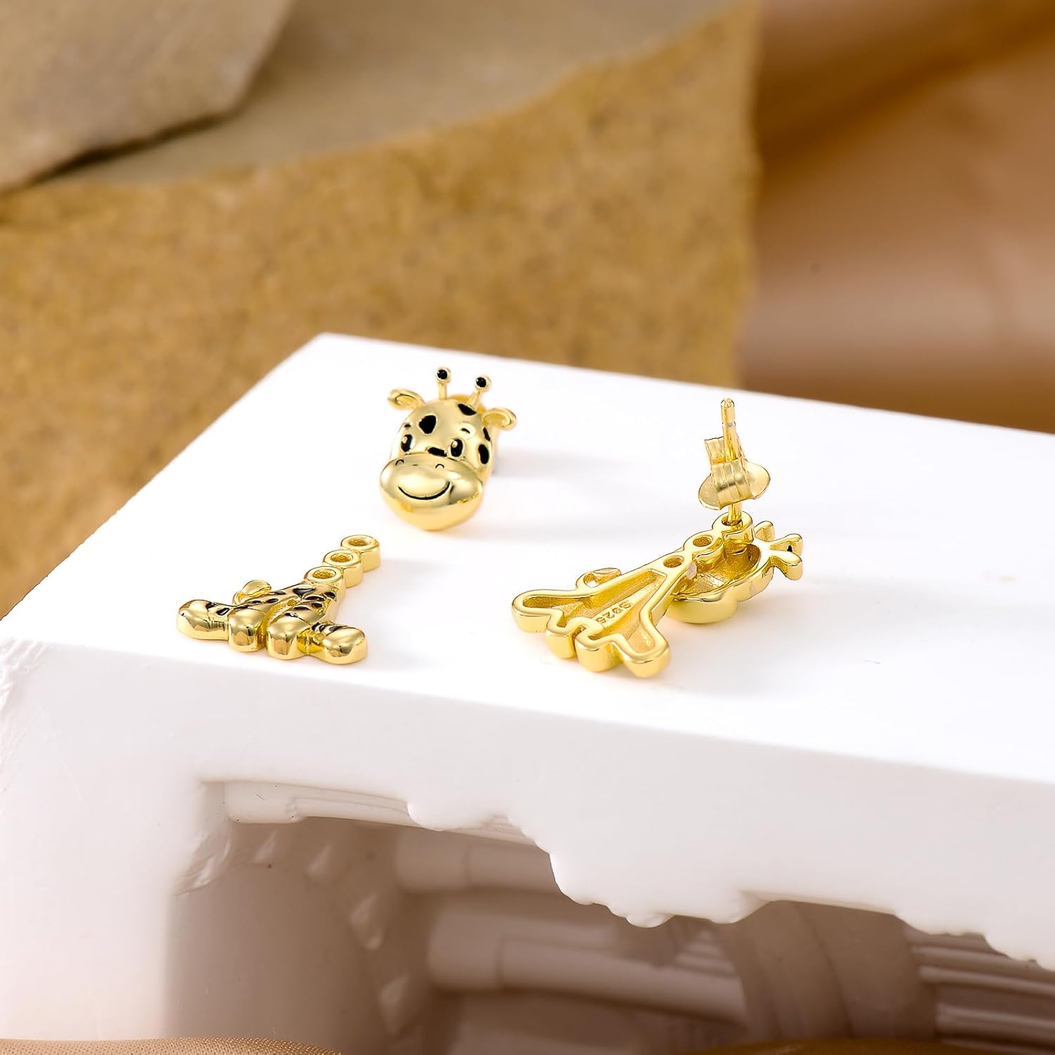 PELOVNY Giraffe Frog Bee Duck Earrings S925 Sterling Silver Animal Stud Earrings Birthday Christmas Jewelry Gifts for Women - Image 3